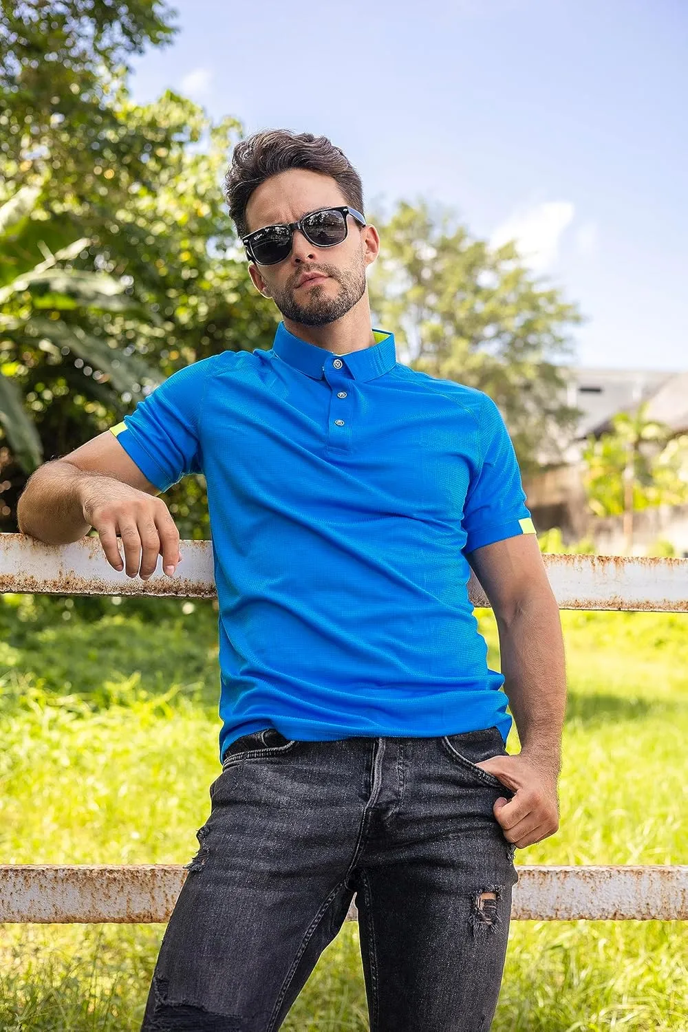 3 Pack Mens Polo Shirts Short Sleeve Sport Golf Tennis T Shirt Quick Dry Athletic Workout Polo
