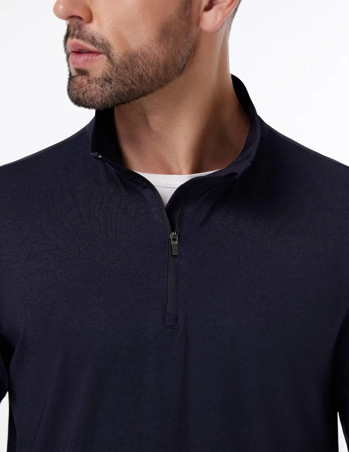 4 Pack Mens Sun Shirts UPF 50  Rash Guard Quarter Zip Pullover Quick Dry Long Sleeve for Outdoor Workout
