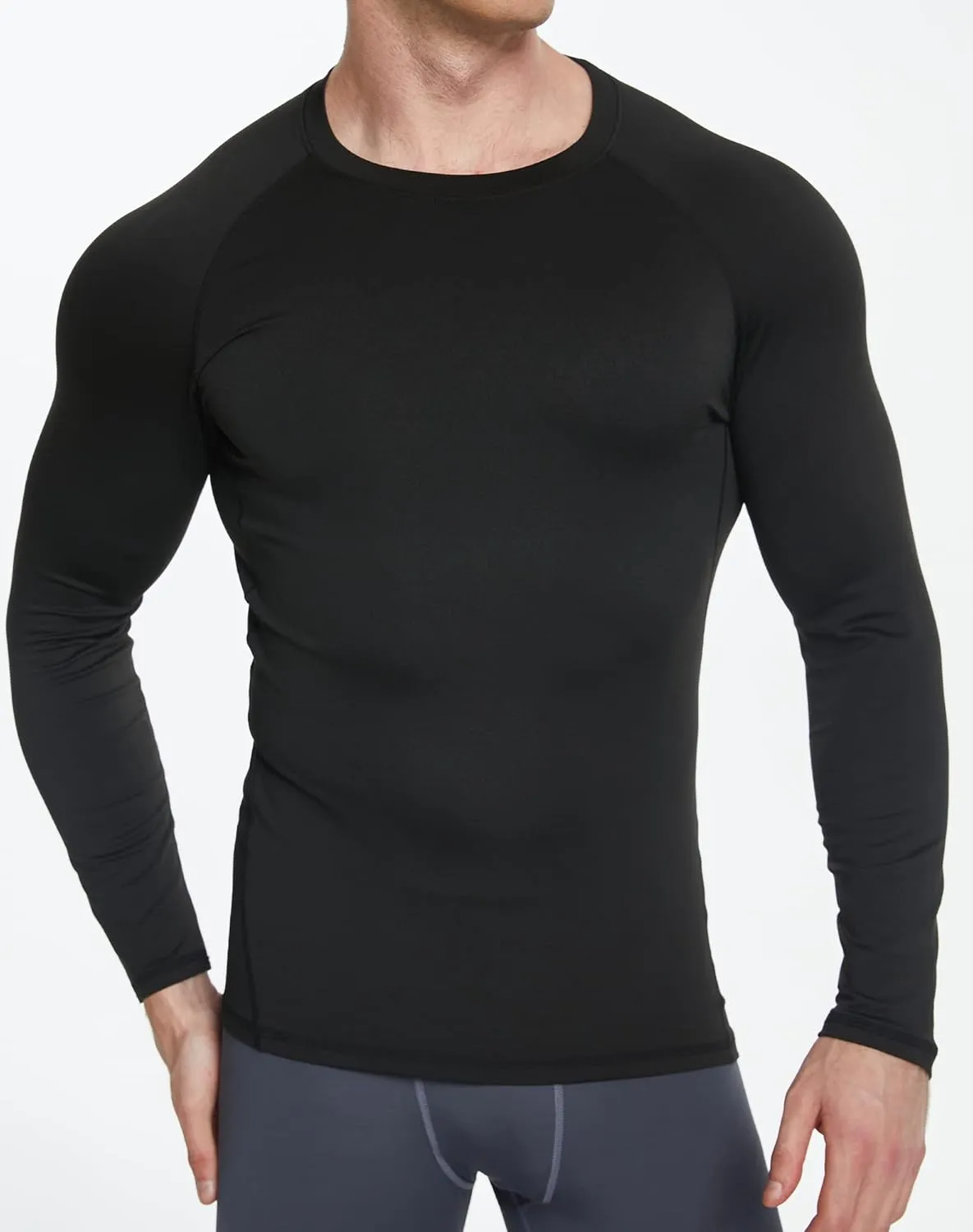 5 or 4 Pack Men's Compression Shirts Long Sleeve UPF SPF Rash Guard Workout Base Layer Undershirt Gear