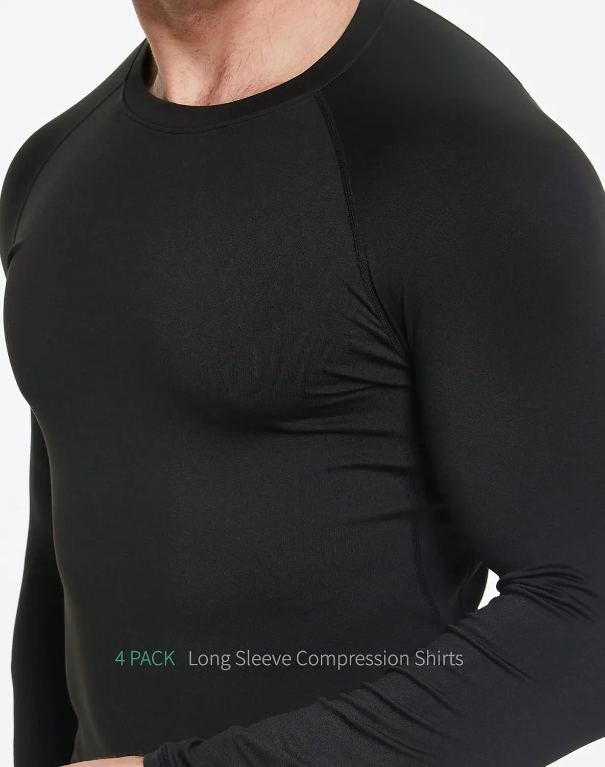 5 or 4 Pack Men's Compression Shirts Long Sleeve UPF SPF Rash Guard Workout Base Layer Undershirt Gear