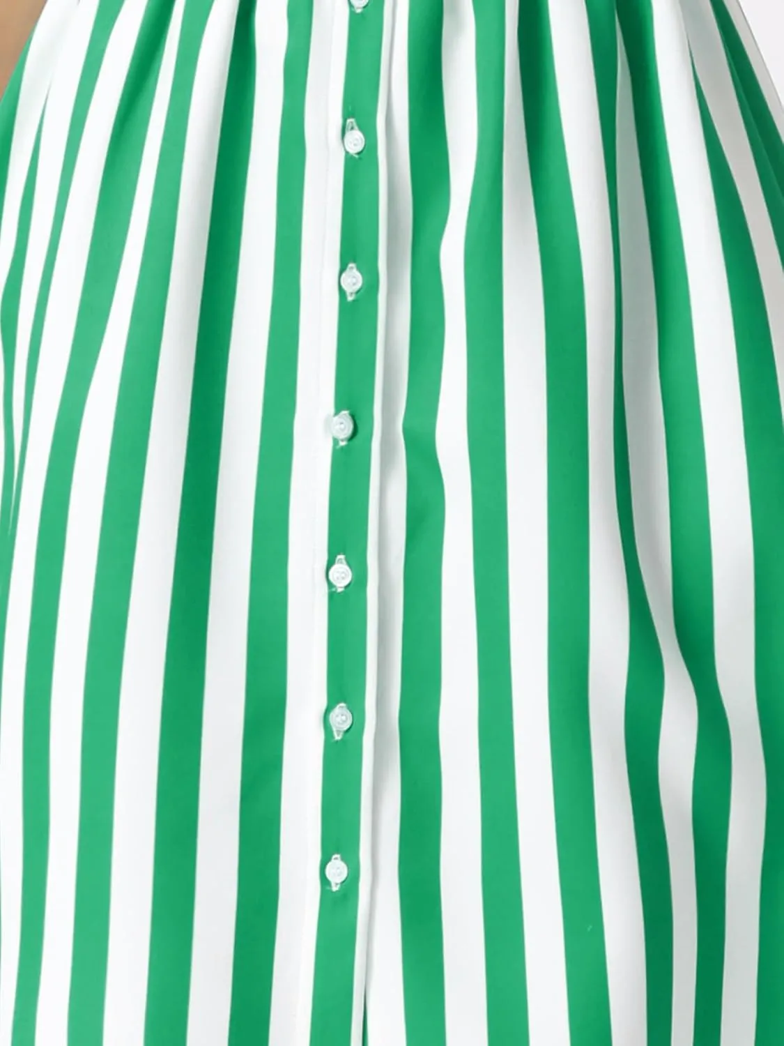 Allegra K Women's Striped Button Front Elastic Back Waist A-Line Midi Skirt
