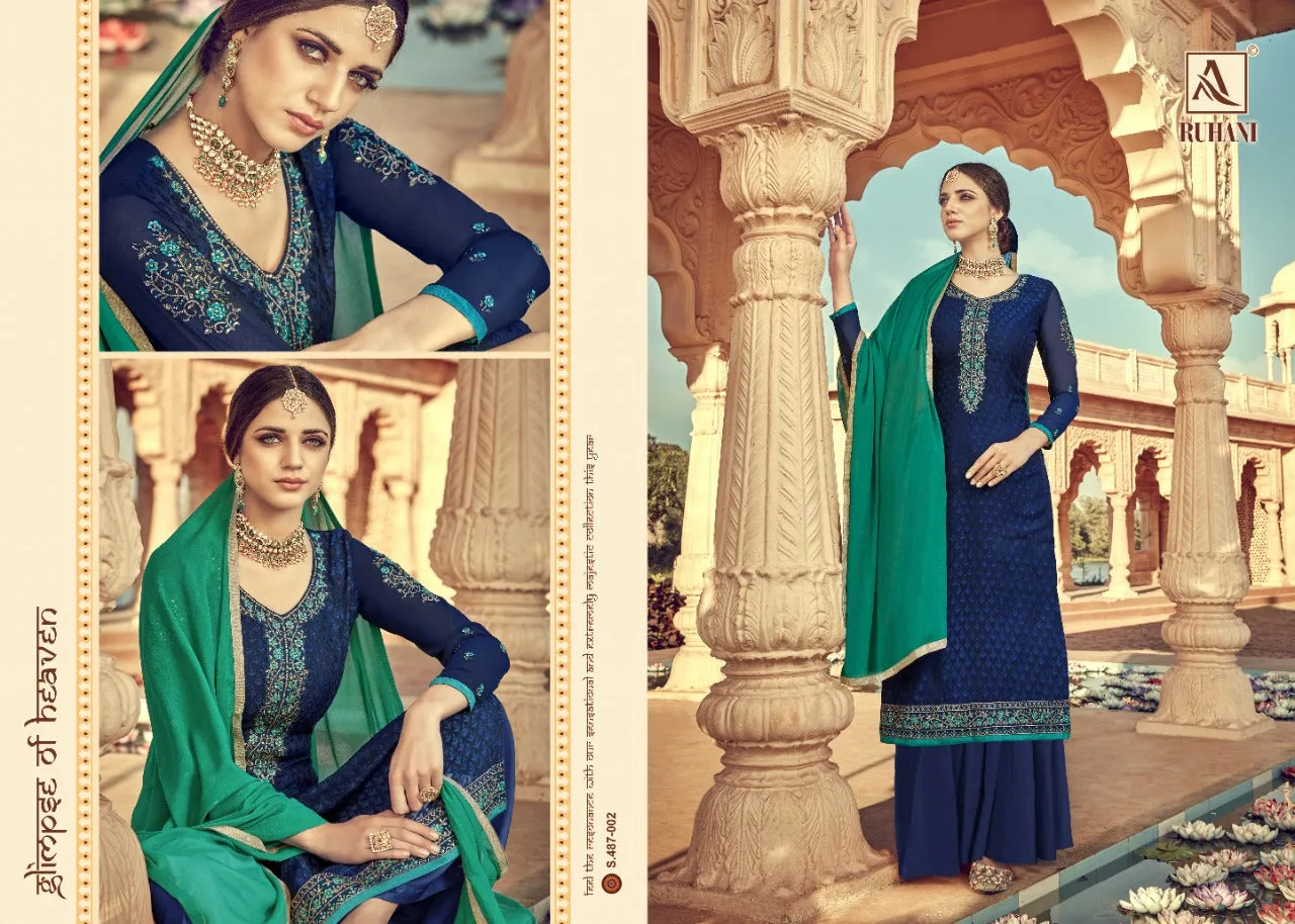 ALOK SUITS RUHANI VISCOSE BRASSO EMBROIDERED FESTIVE WEAR SUITS