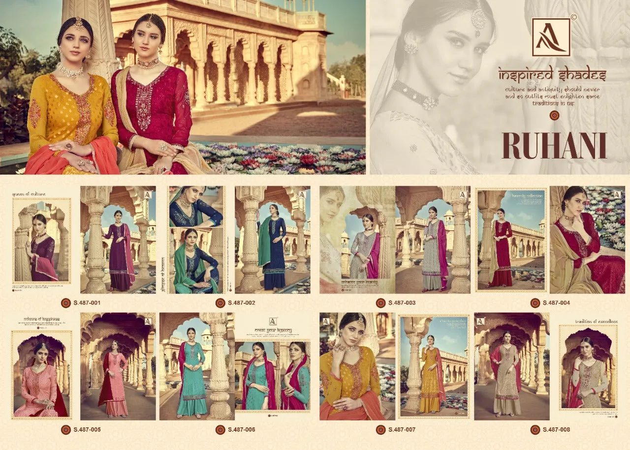 ALOK SUITS RUHANI VISCOSE BRASSO EMBROIDERED FESTIVE WEAR SUITS