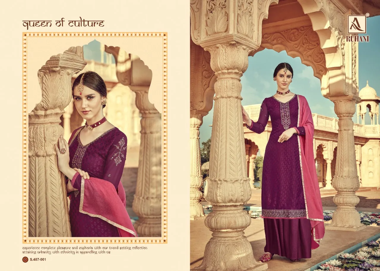 ALOK SUITS RUHANI VISCOSE BRASSO EMBROIDERED FESTIVE WEAR SUITS
