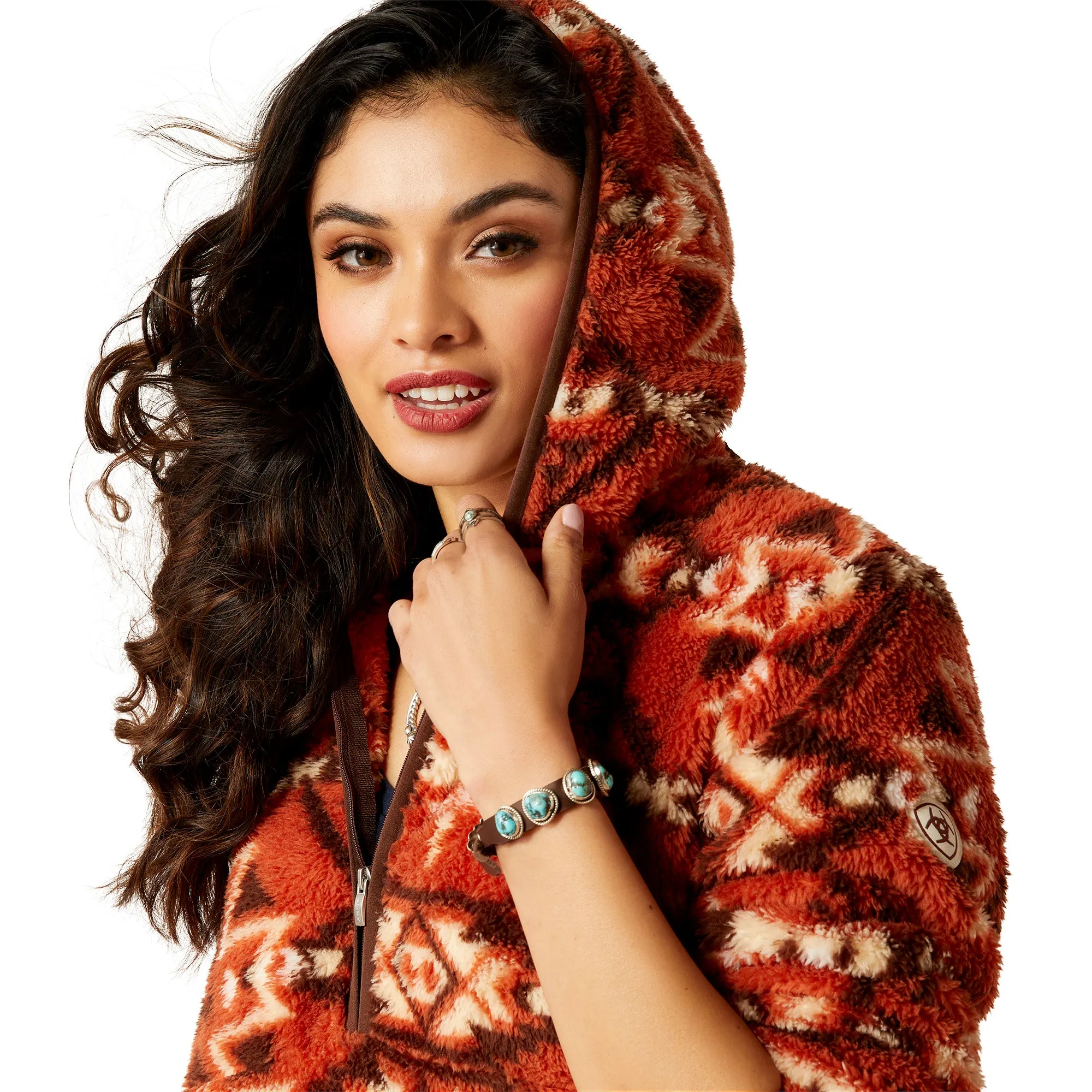 Ariat Ladies R.E.A.L™ Berber Burnt Brick Aztec Print Pullover 10046133