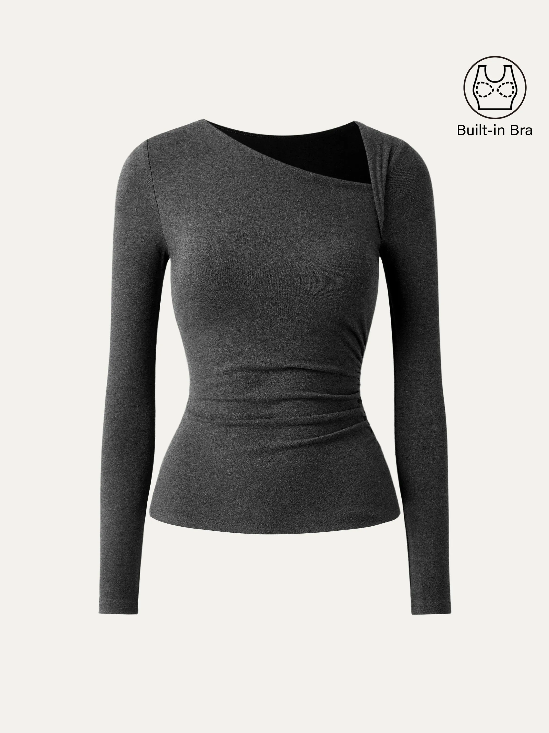 Asymmetry Neck Long Sleeve Brami Top