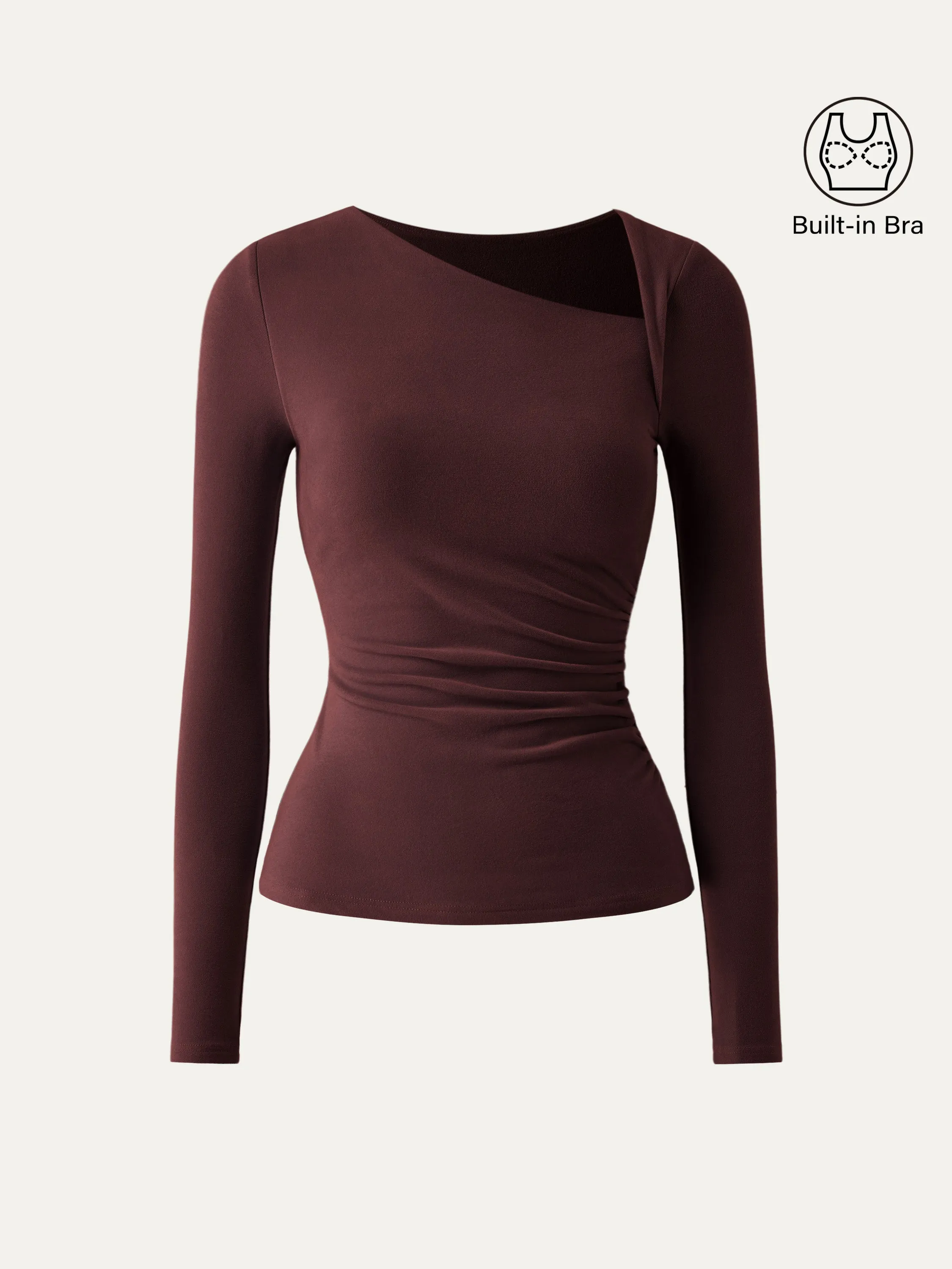 Asymmetry Neck Long Sleeve Brami Top