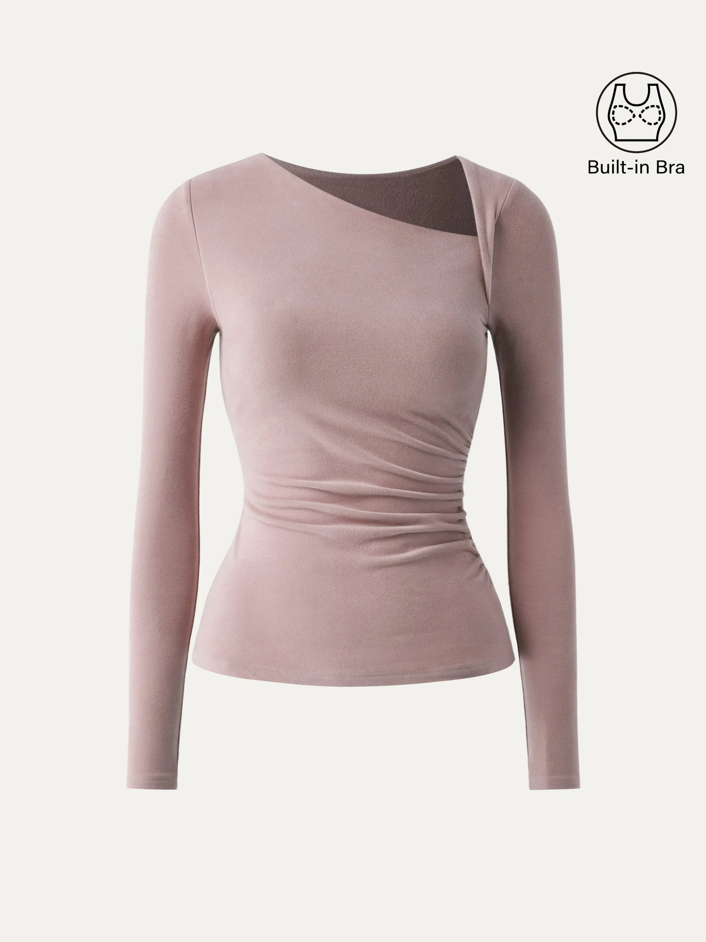 Asymmetry Neck Long Sleeve Brami Top
