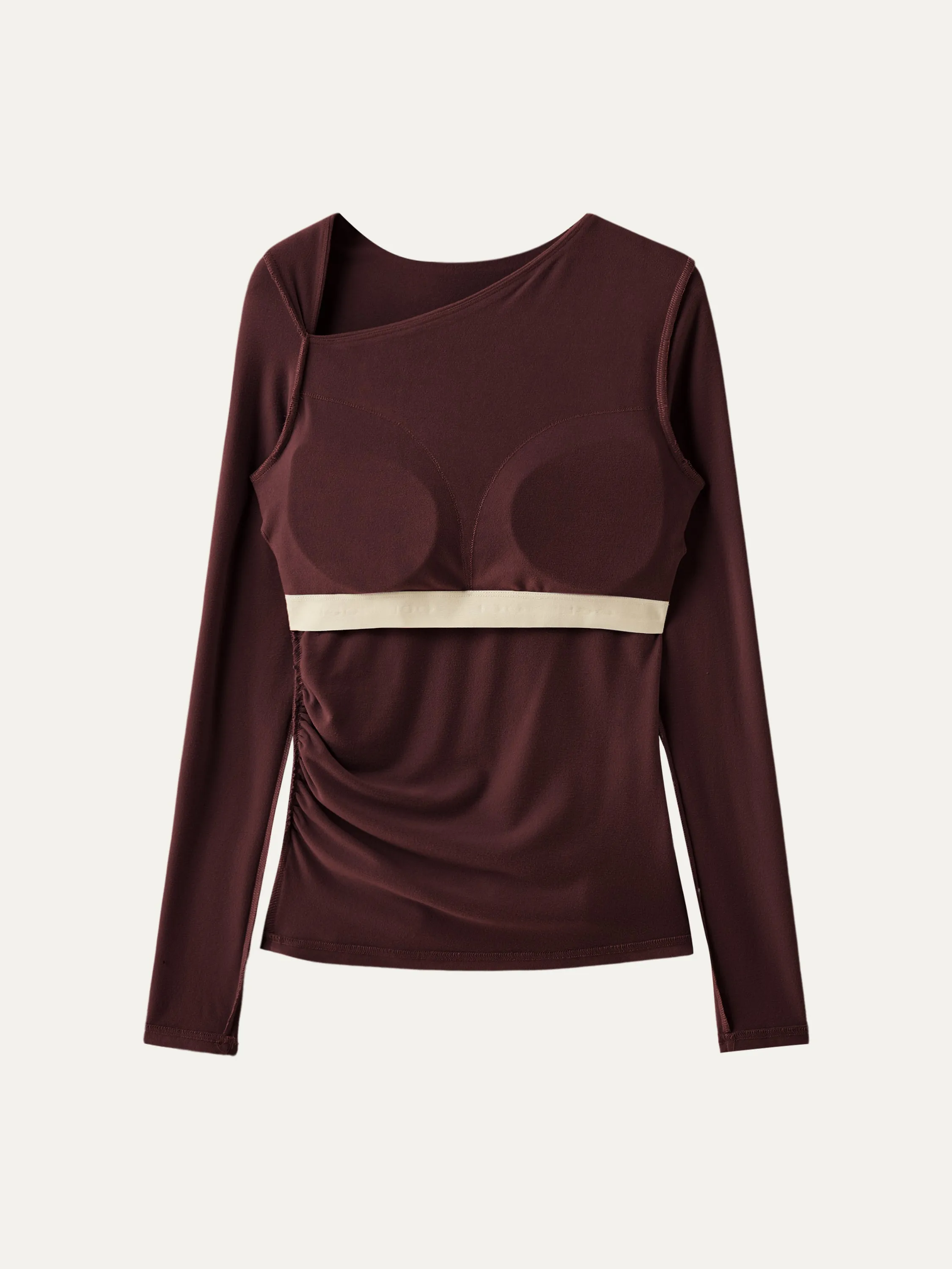 Asymmetry Neck Long Sleeve Brami Top