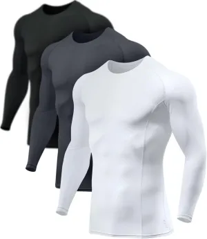 ATHLIO Men's UPF 50  Long Sleeve Compression Shirts, Water Sports Rash Guard Base Layer, Athletic Workout Shirt