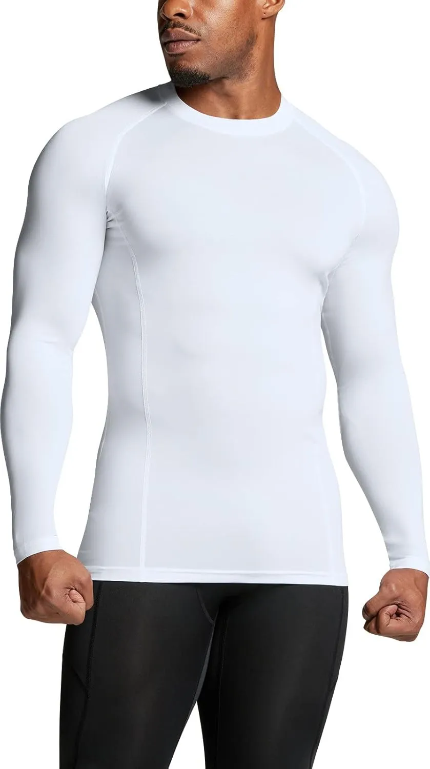 ATHLIO Men's UPF 50  Long Sleeve Compression Shirts, Water Sports Rash Guard Base Layer, Athletic Workout Shirt