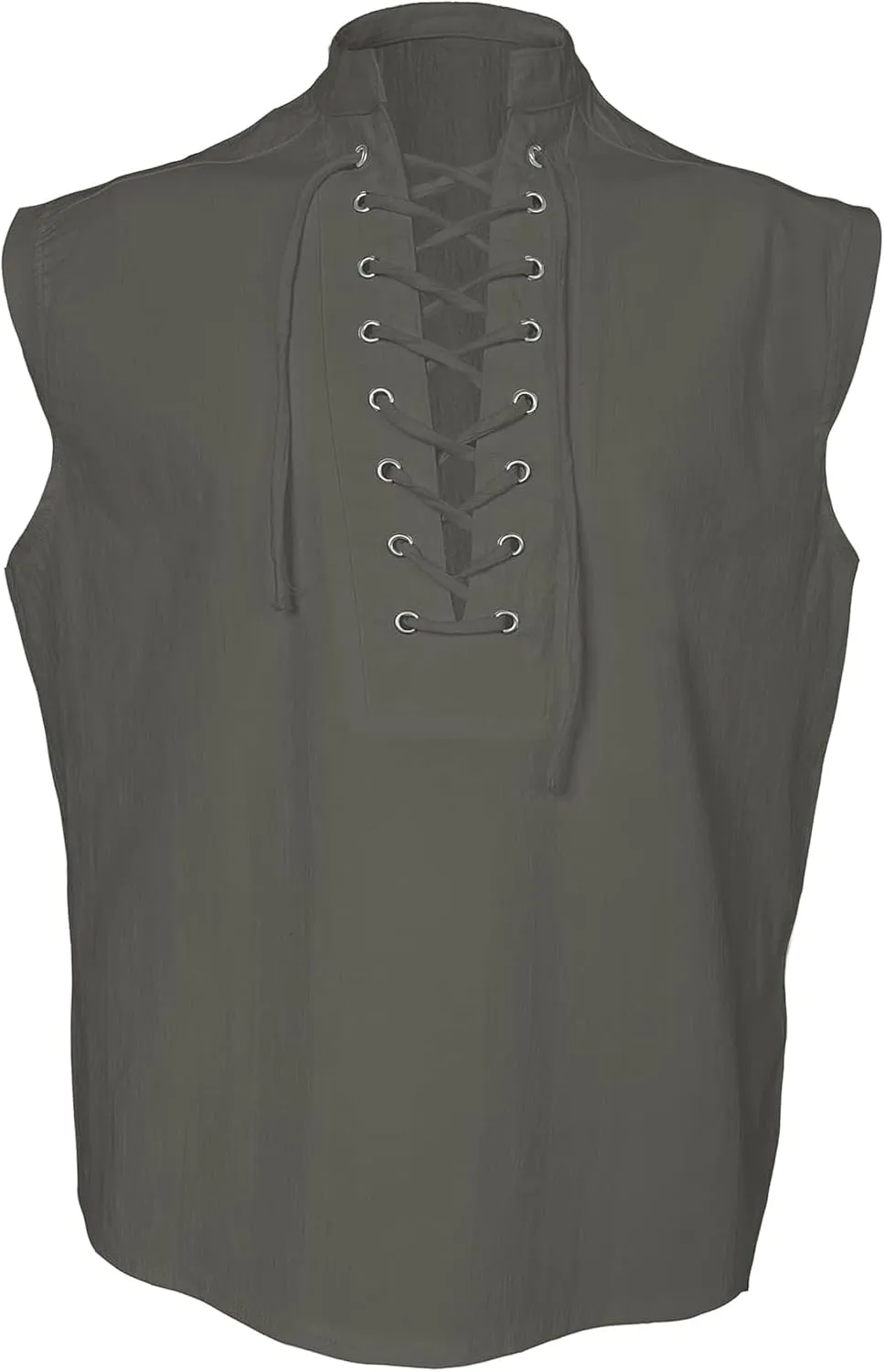 BAKUGOU Mens Medieval Lace Up Sleeveless Shirt Viking Renaissance Pirate Tunic Top Warrior Costume Vest for Men