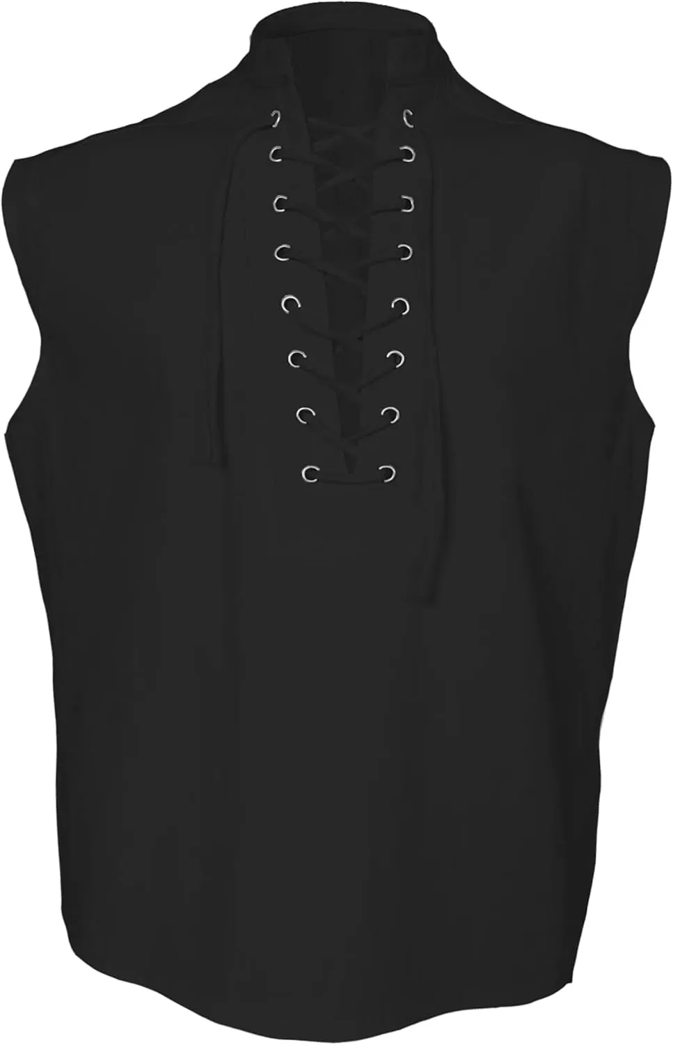 BAKUGOU Mens Medieval Lace Up Sleeveless Shirt Viking Renaissance Pirate Tunic Top Warrior Costume Vest for Men