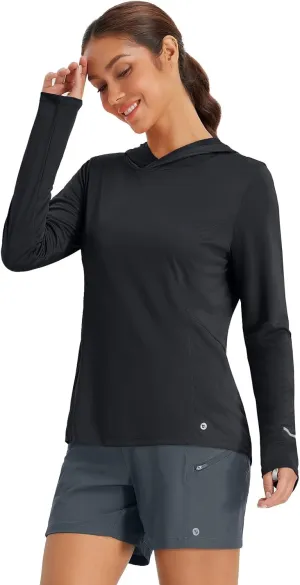 baleaf Women's Sun Shirts UPF 50  Hoodie Long Sleeve Spf UV Shirt Lightweight Quick Dry Hiking Zip Pocket
