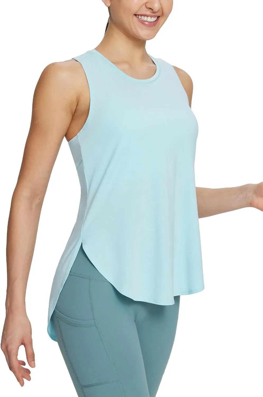 baleaf Women's Workout Tank Tops Loose Fit Racerback Top Sleeveless Shirts Lightweight Yoga Athletic Gym Running
