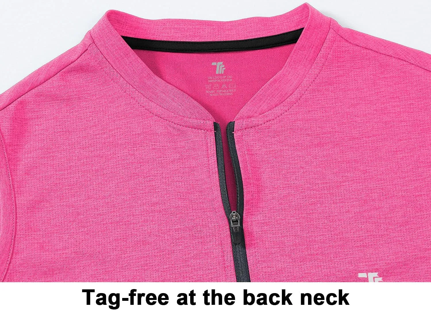BGOWATU Women's Golf Polo Shirts Sleeveless Zip Up Collarless UPF 50  Tennis T-Shirt Lightweight Quick Dry