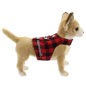 Biker Red Buffalo Plaid Vest Dog Harness