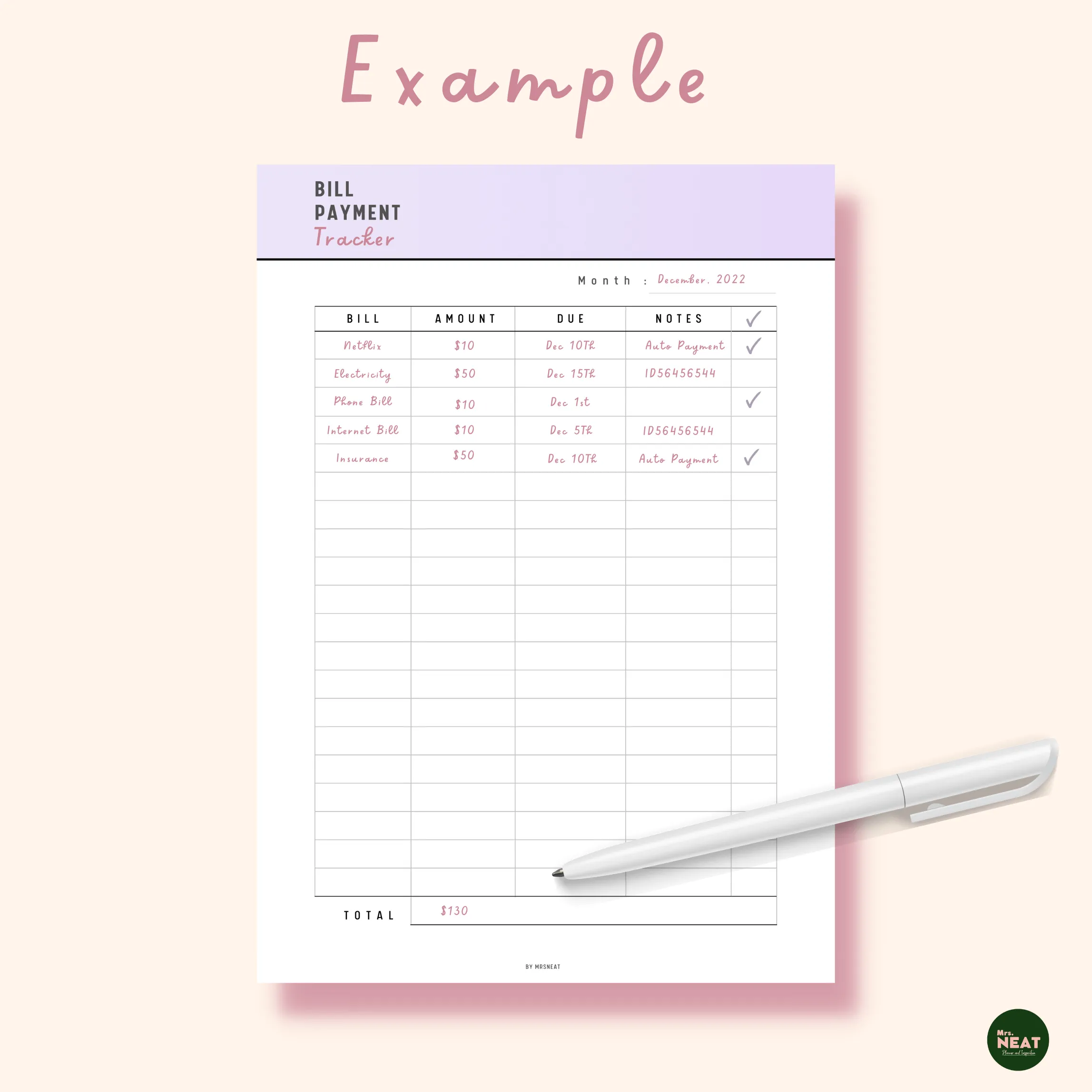 Bill Payment Tracker - M037