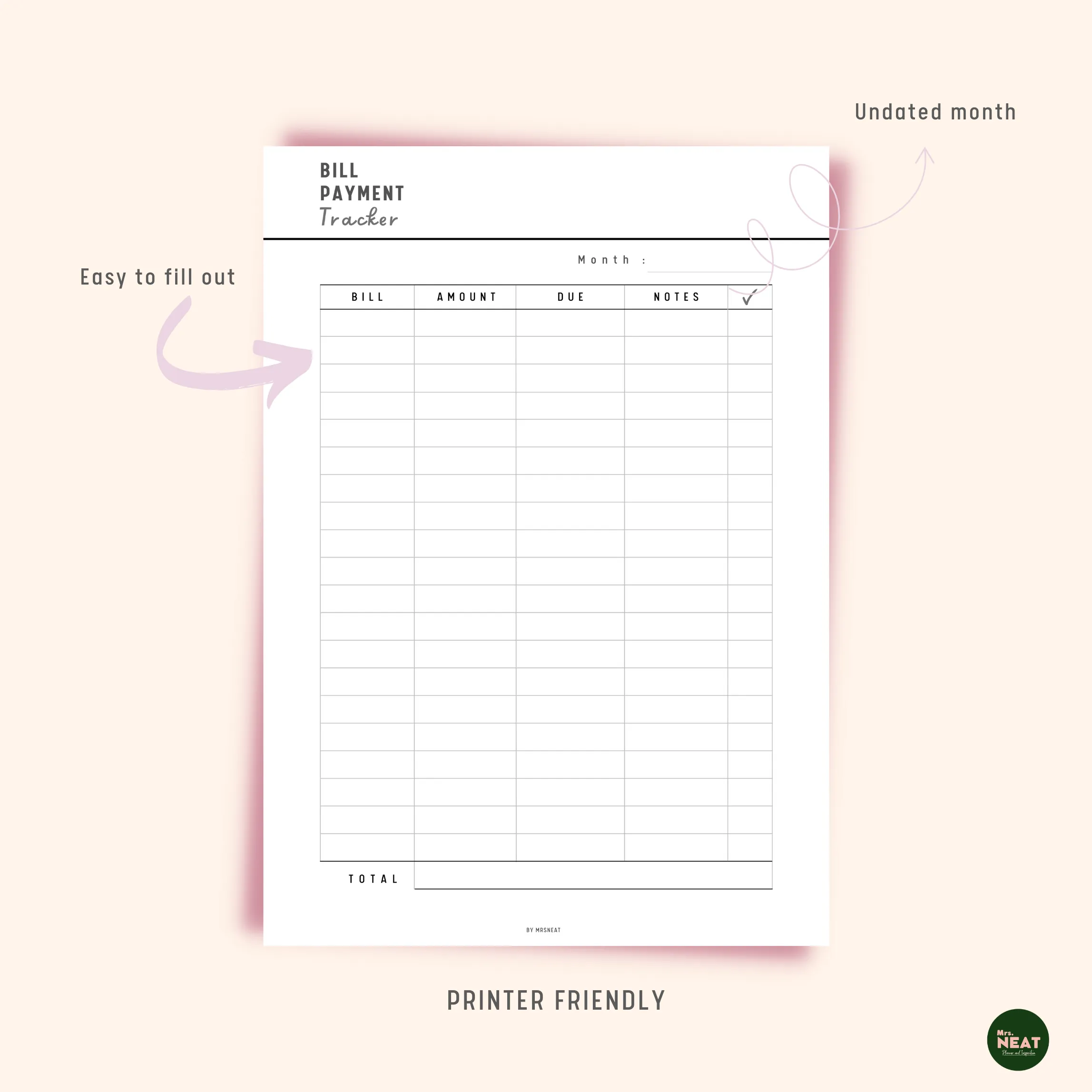 Bill Payment Tracker - M037