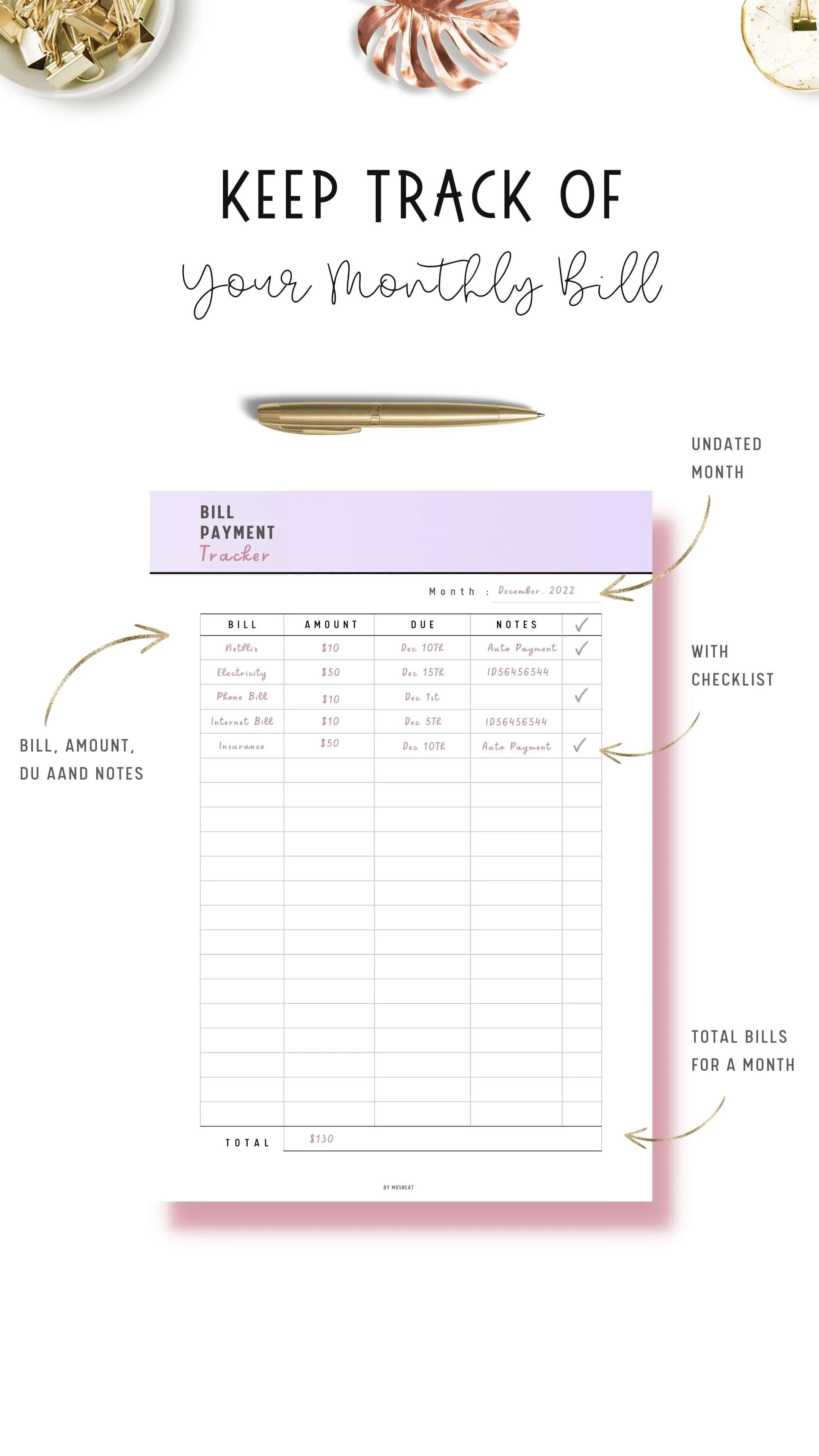 Bill Payment Tracker - M037
