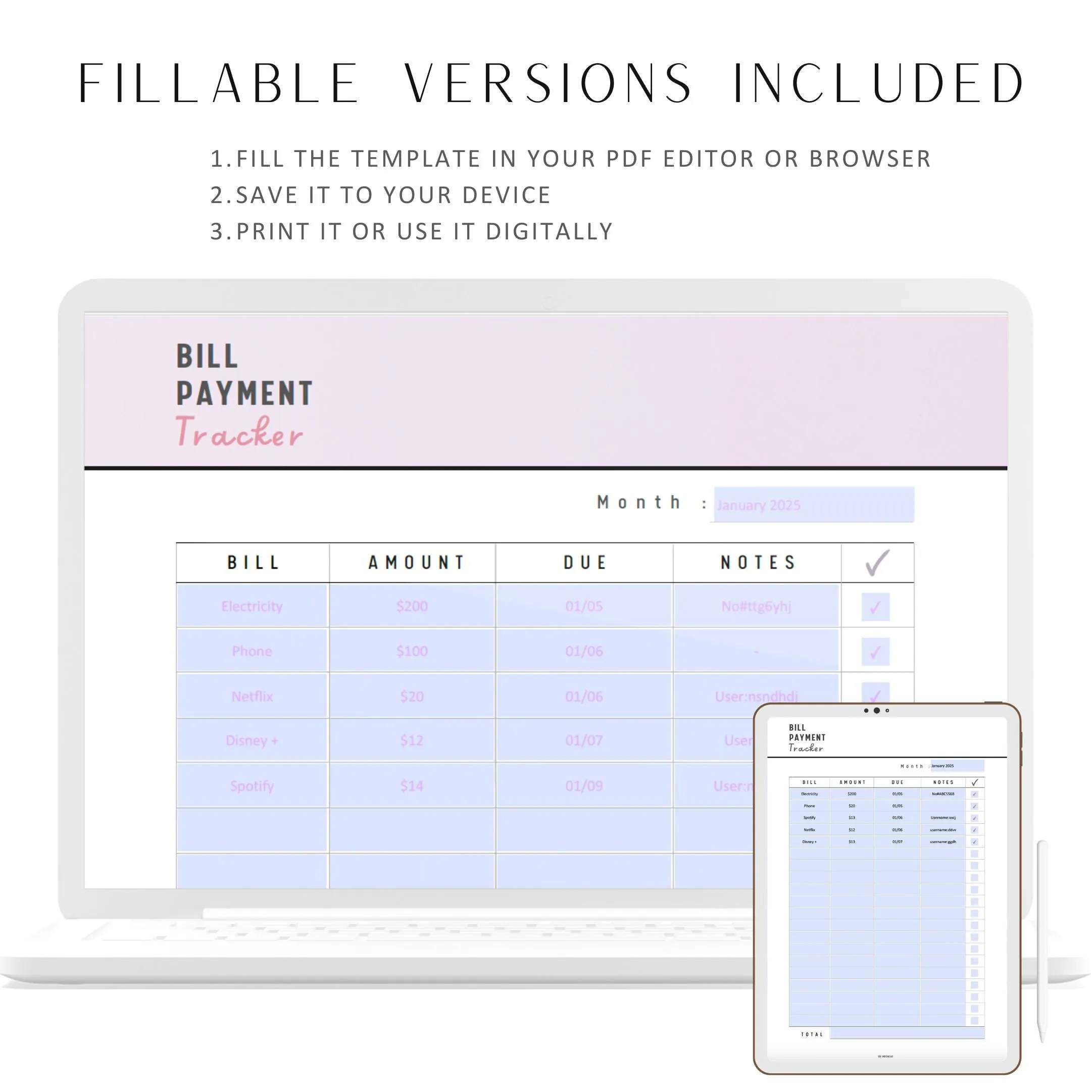 Bill Payment Tracker - M037