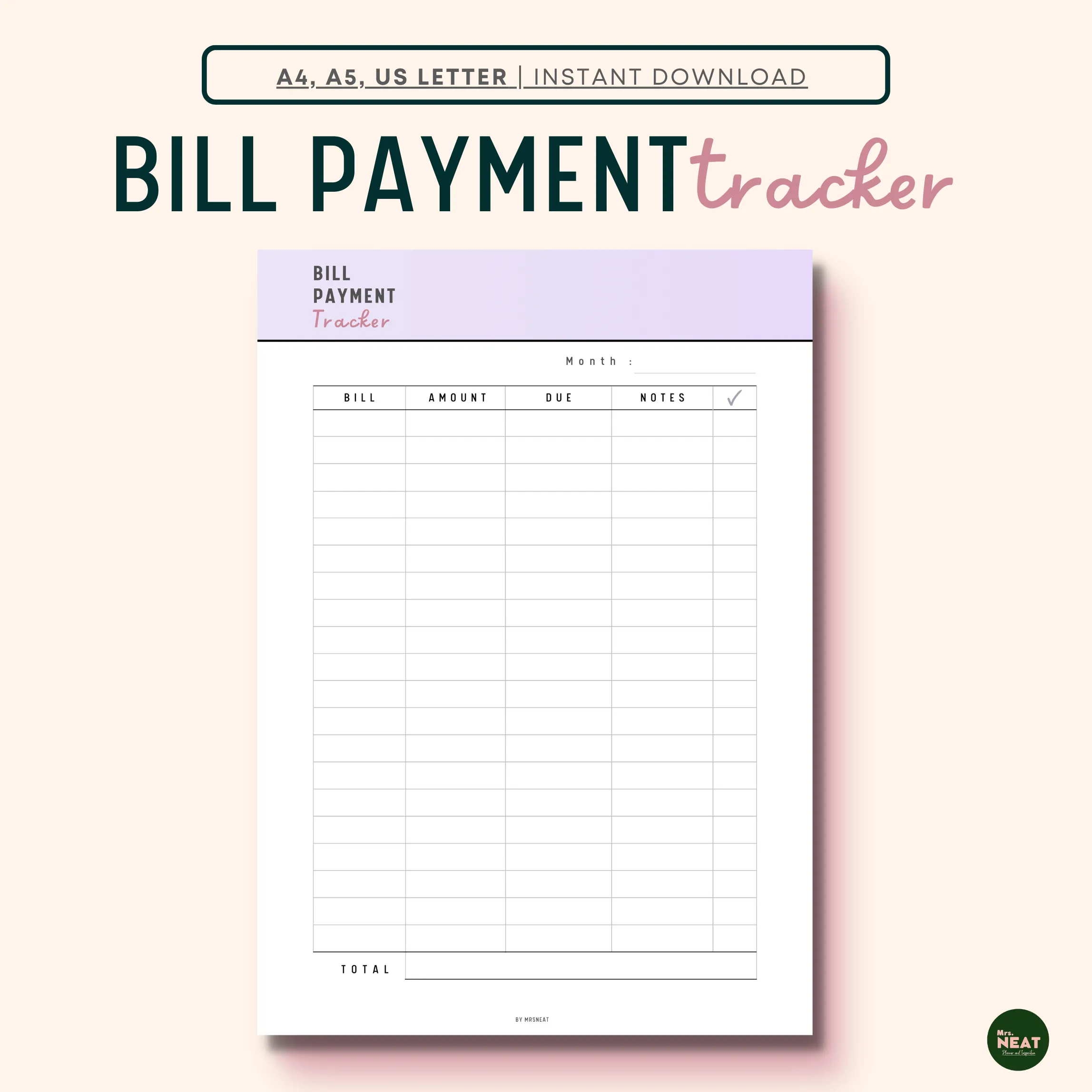 Bill Payment Tracker - M037