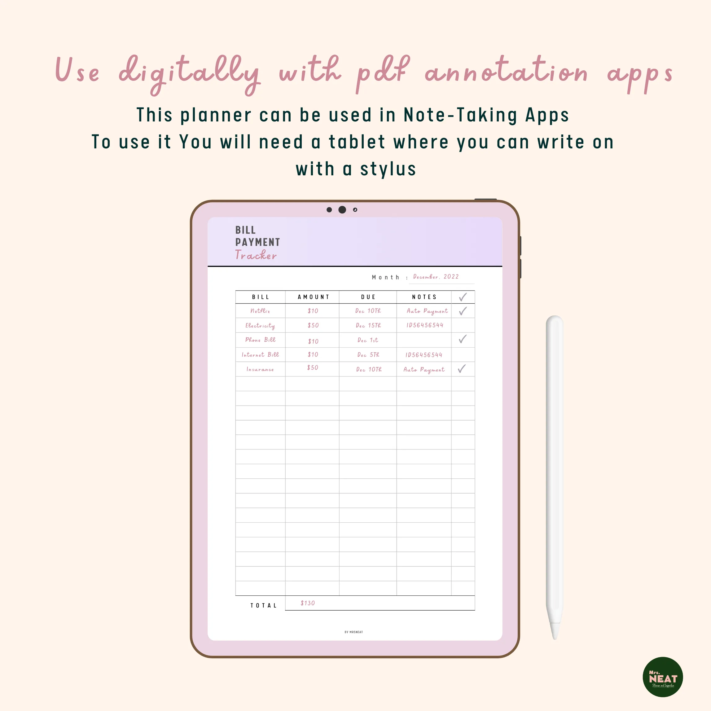 Bill Payment Tracker - M037