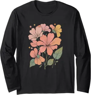 Boho Wildflowers Floral Nature Flower Nature Lover Long Sleeve T-Shirt