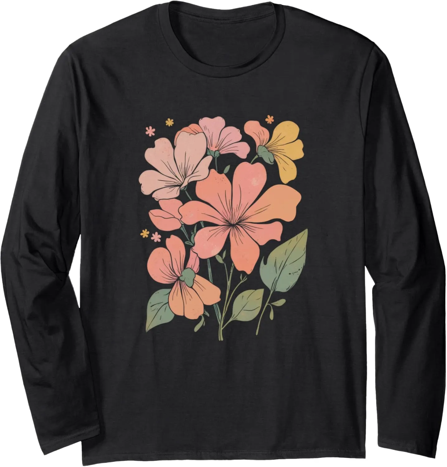 Boho Wildflowers Floral Nature Flower Nature Lover Long Sleeve T-Shirt