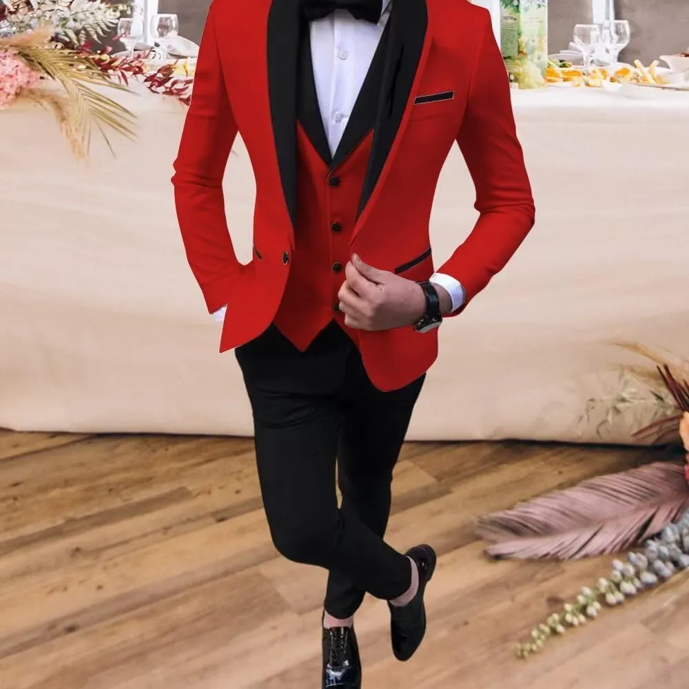 Boys Suit 3 Piece Ring Bearer Suit Boys Formal Jacket Vest Pants Suits Wedding Outfit for Party Prom Suit