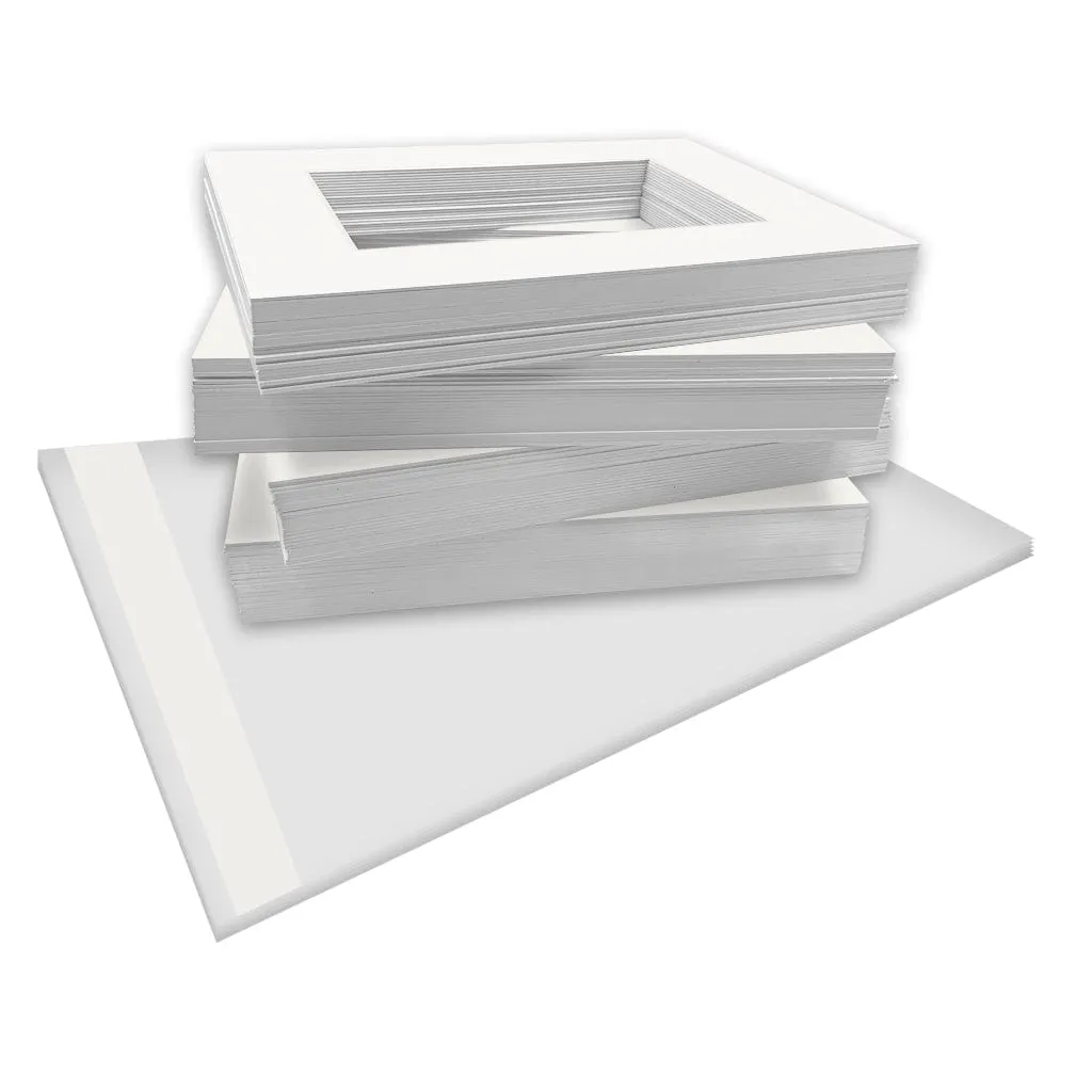 Bulk Mat Board Value Bundle - Ice White (100 Pack)