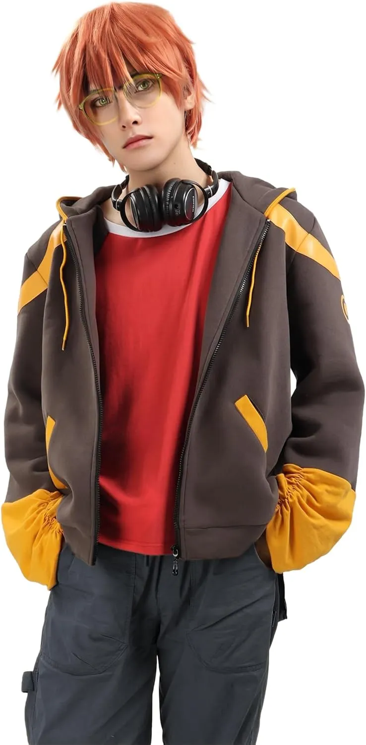 C-ZOFEK Hoodie Coat with Red Shirt Anime Role Christmas Cosplay Costume