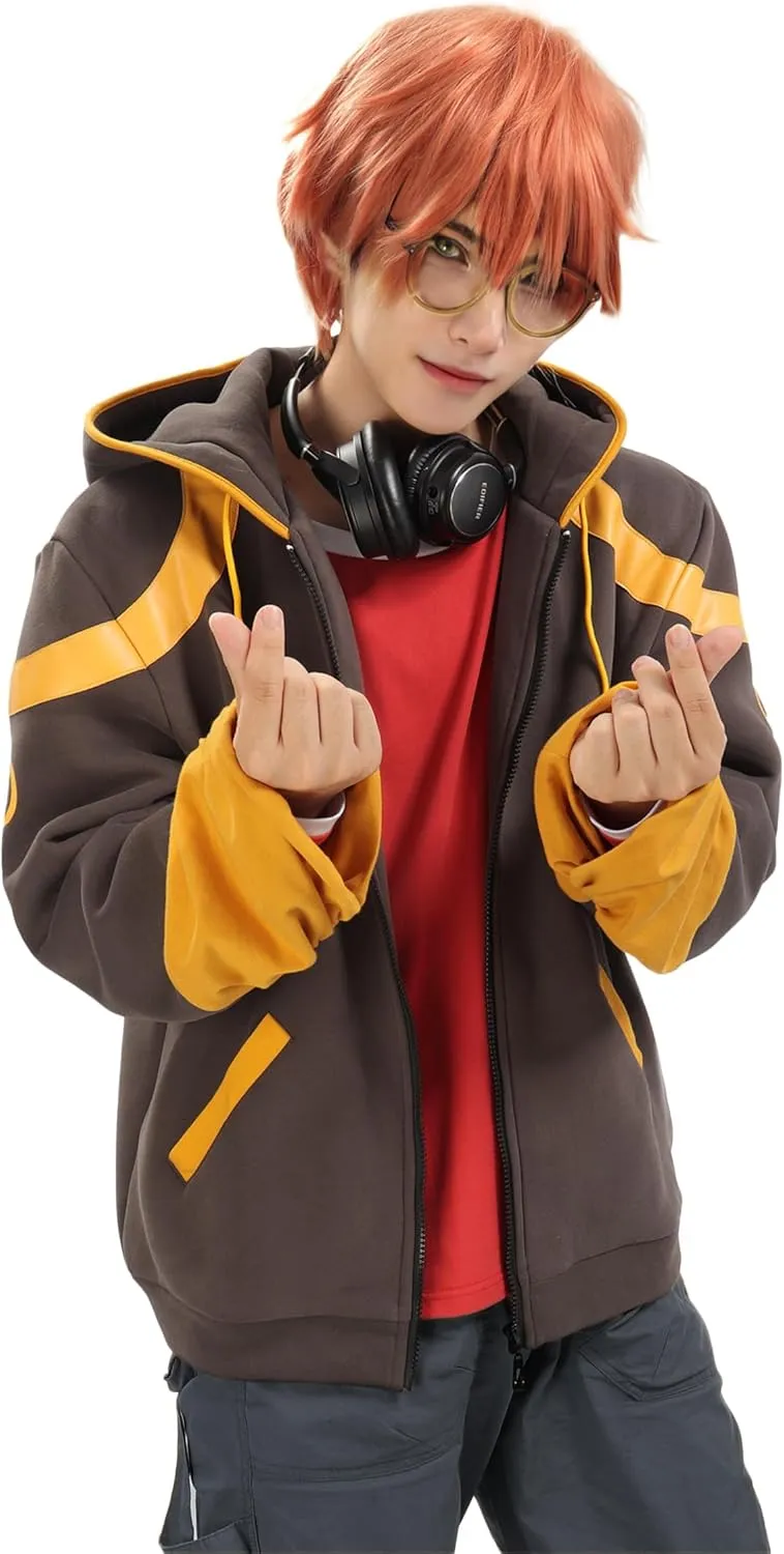 C-ZOFEK Hoodie Coat with Red Shirt Anime Role Christmas Cosplay Costume
