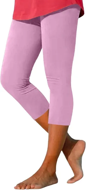 Capri Leggings for Women High Waist Tummy Control Summer Beach Pants Lightweight Stretchy Workout Yoga Leggings Cropped Pants