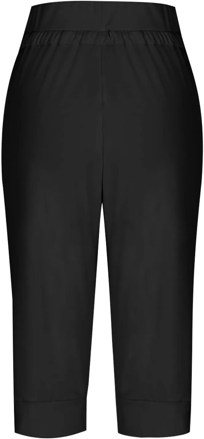 Capri Pants for Women Plus Size Capris Sweatpants for Women Summer Lightweight Stretchy Capri Joggers with Pockets