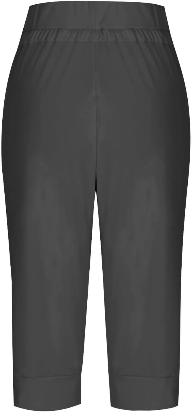 Capri Pants for Women Plus Size Capris Sweatpants for Women Summer Lightweight Stretchy Capri Joggers with Pockets