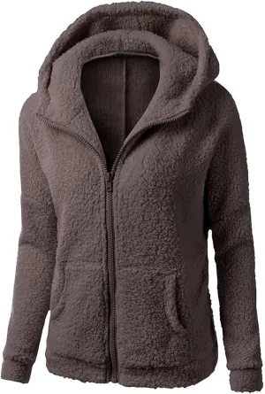 Ceboyel Womens Fleece Jacket With Hood Sherpa Full Zip Up Hoodie Fuzzy Coats Trendy Lightweight Warm Winter Clothes 2023