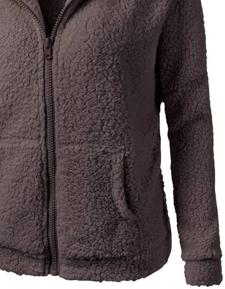 Ceboyel Womens Fleece Jacket With Hood Sherpa Full Zip Up Hoodie Fuzzy Coats Trendy Lightweight Warm Winter Clothes 2023