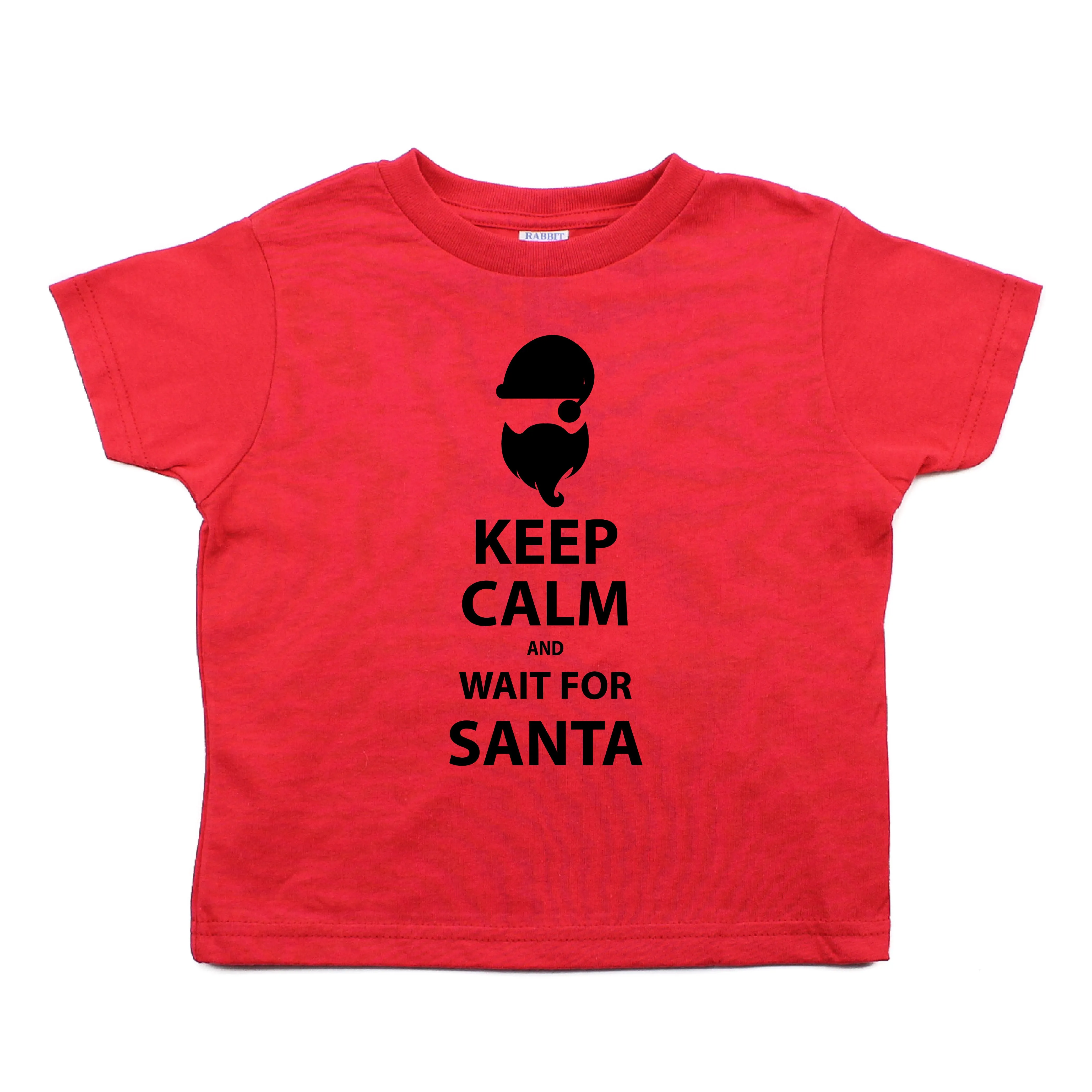 Christmas Keep Calm And Wait For Santa Toddler T-Shirt
