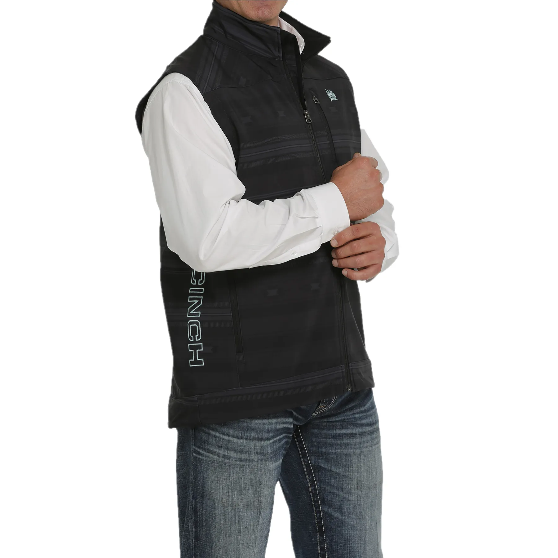 Cinch® Men's Black Aztec Printed Bonded Vest MWV1515014