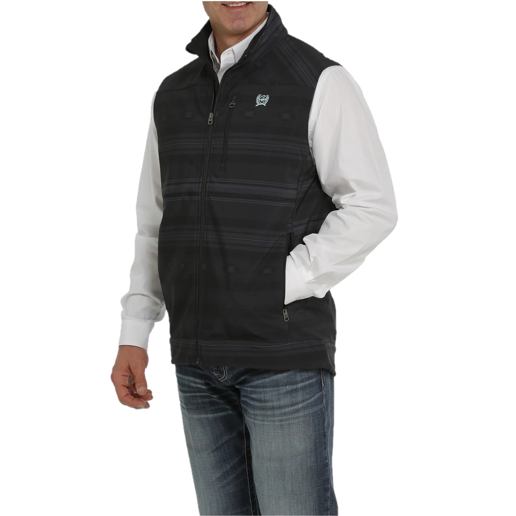 Cinch® Men's Black Aztec Printed Bonded Vest MWV1515014