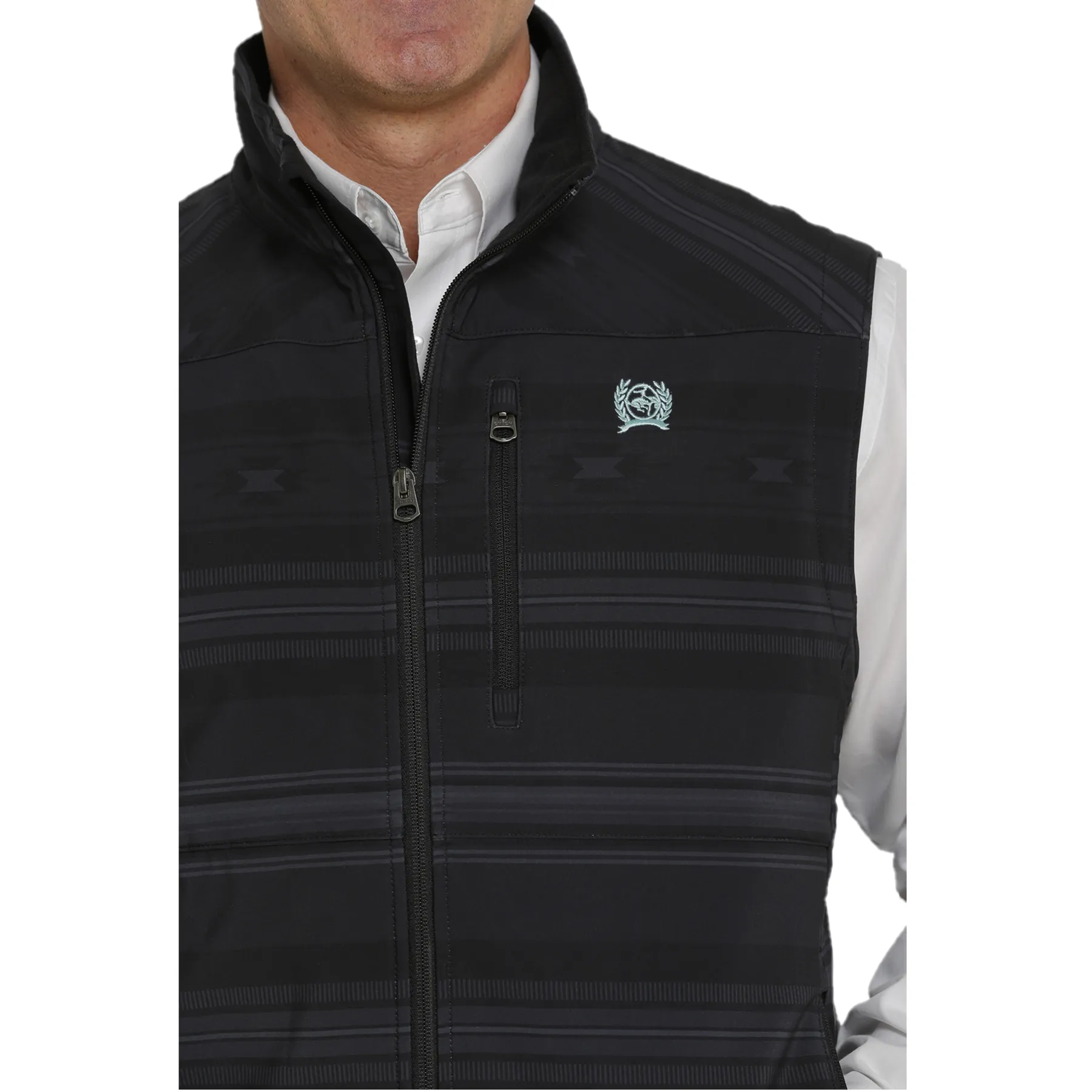 Cinch® Men's Black Aztec Printed Bonded Vest MWV1515014