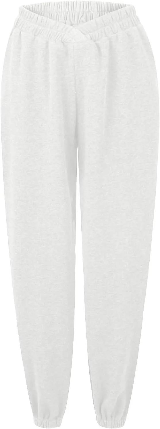 Comfy Pants,Women's High Waist Solid Color Casual Trousers Workout Sports Joggers Pants with Spring&Summer Clothing