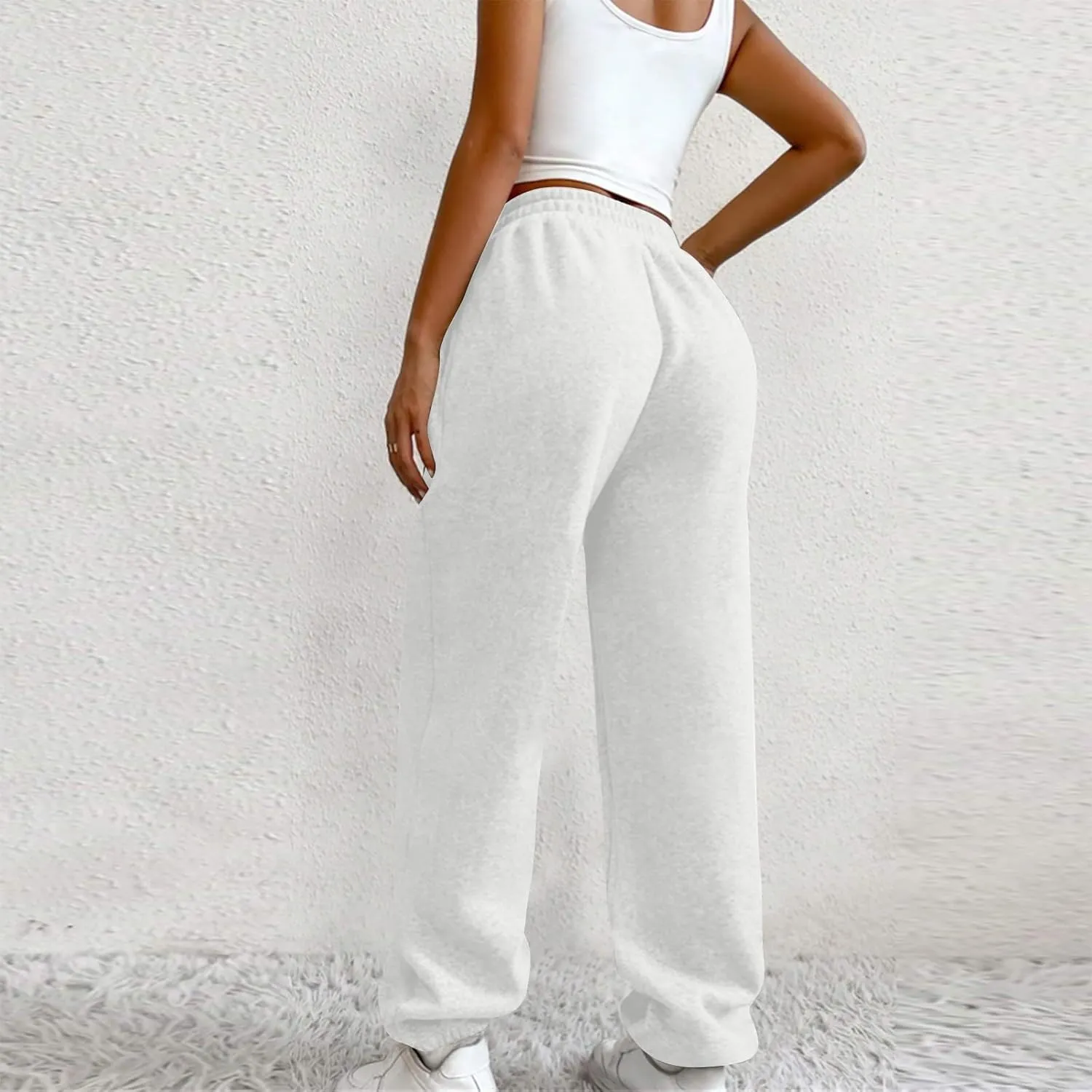 Comfy Pants,Women's High Waist Solid Color Casual Trousers Workout Sports Joggers Pants with Spring&Summer Clothing