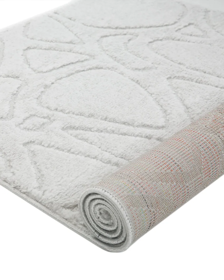 Cool Minimalist Grey Polyester Siena Area Carpet