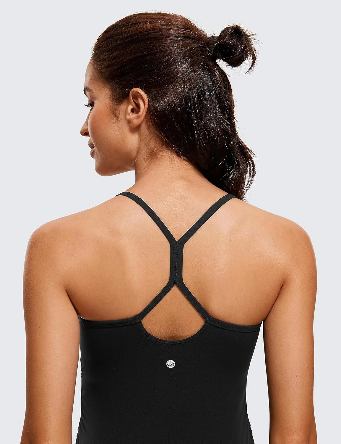 CRZ YOGA Butterluxe Y Back Maternity Tank Tops for Women Ruched Pregnancy Basic Camisole Sleeveless Athletic Yoga Shirts