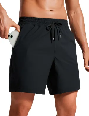 CRZ YOGA Casual Workout Mens Shorts 7 Inch Lightweight Quick Dry for Gym Athletic with Zipper Pocket