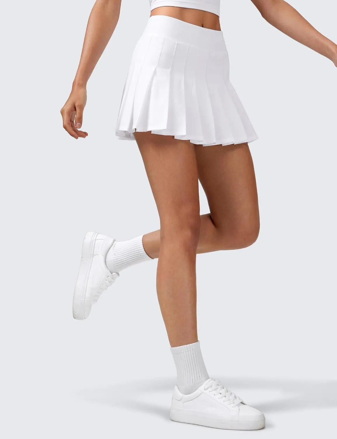 CRZ YOGA Cute Pleated Skirts for Women High Waisted Tennis Golf Skorts with Pockets Casual Athletic Workout Skater