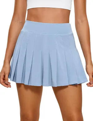 CRZ YOGA Cute Pleated Skirts for Women High Waisted Tennis Golf Skorts with Pockets Casual Athletic Workout Skater