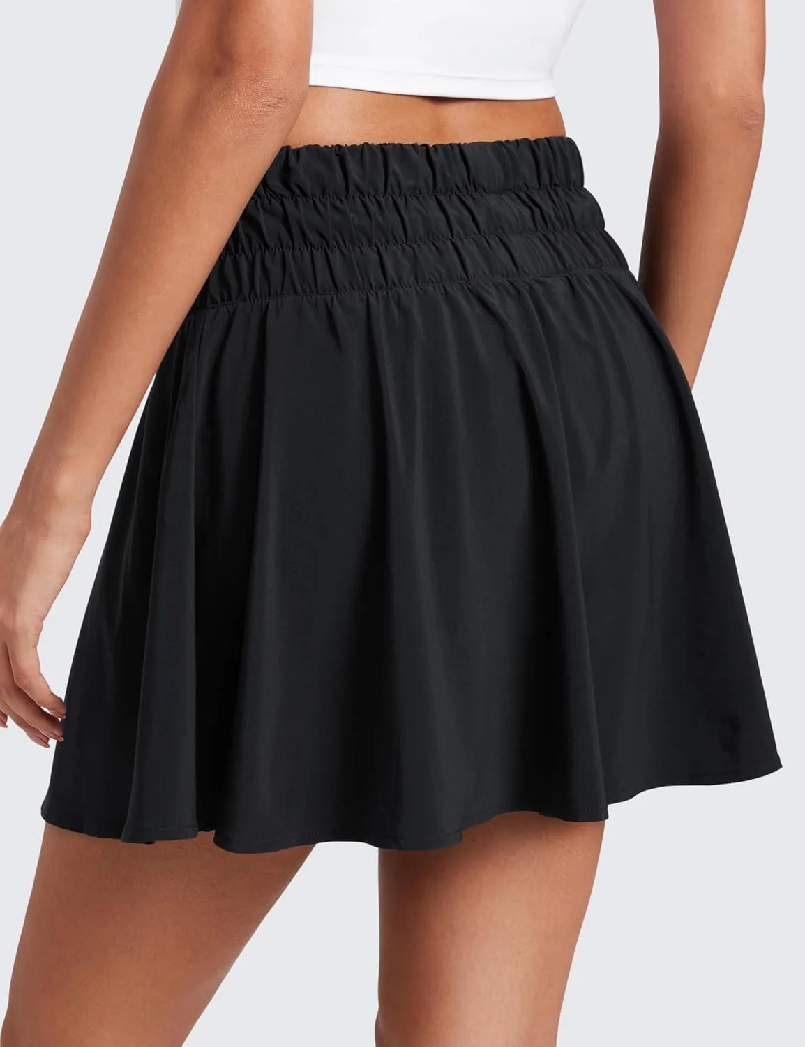 CRZ YOGA High Waisted Flowy Tennis Skirts for Women Pleated Casual Golf Athletic Pickleball Skorts with Shorts Pockets